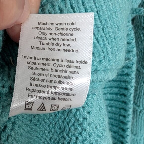 Coldwater Creek Knit Sweater Womens Size Medium Blue Button Detail Pullover - Picture 8 of 12